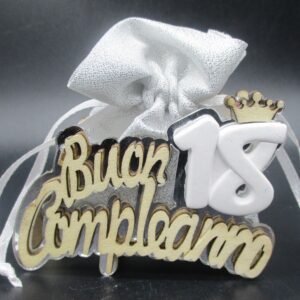 PORTACONFETTI LEGNO 18° ARGENTO