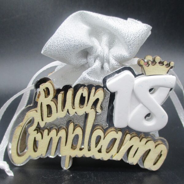 PORTACONFETTI LEGNO 18° ARGENTO