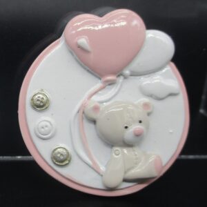 MAGNETE TONDO GIRL ORSETTO CUORE