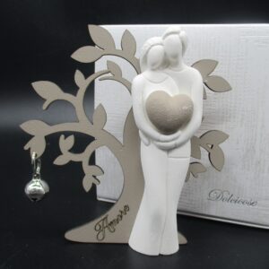 STATUINA SPARTA COPPIA CUORE ALBERO