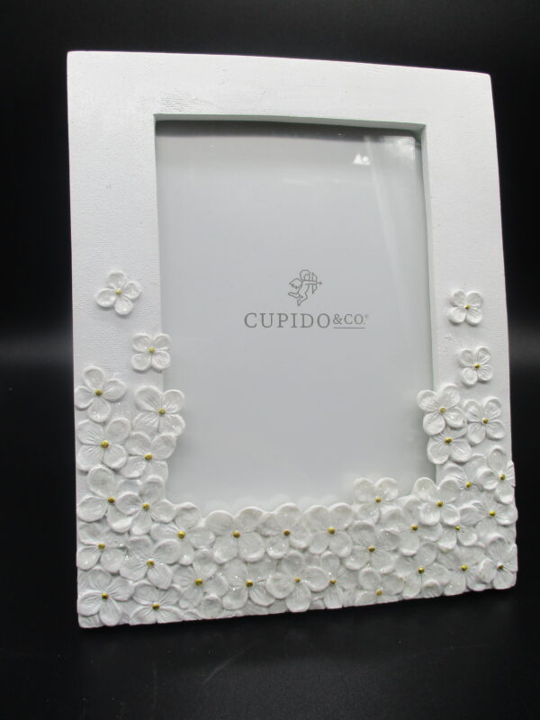 PORTAFOTO BIANCO FIORI