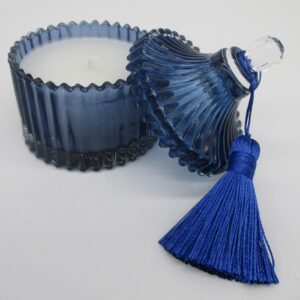 PORTACANDELA POTICHE BLU NAPPA