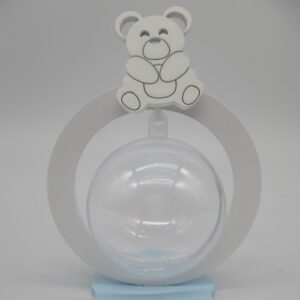 SFERA PORTACONFETTI ORSO AZZURRO