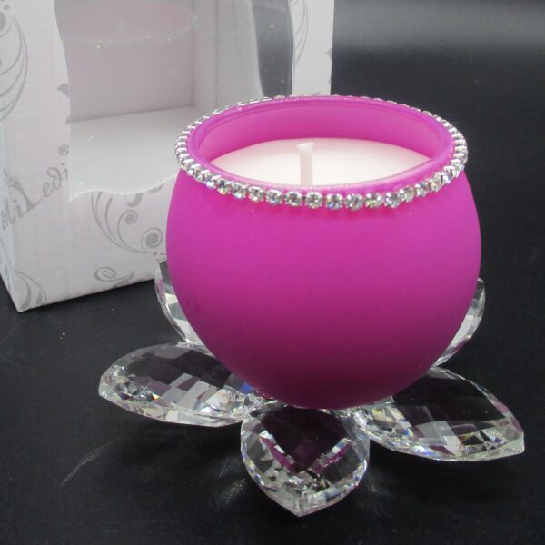 PORTACANDELA FUXIA SU SWAROVSKI
