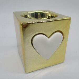 PORTACANDELA ORO CUORE BIANCO