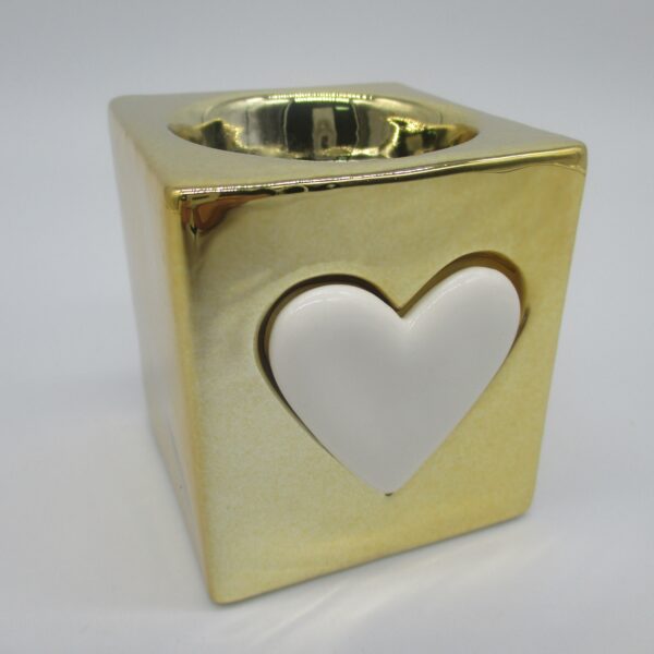 PORTACANDELA ORO CUORE BIANCO