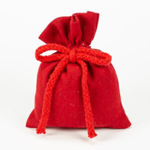 SACCHETTO COTONE CON CORDONE ROSSO