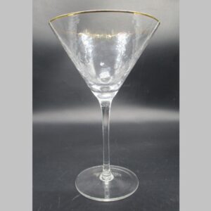 VASO CALICE VETRO BORDO ORO