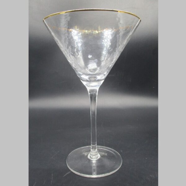 VASO CALICE VETRO BORDO ORO