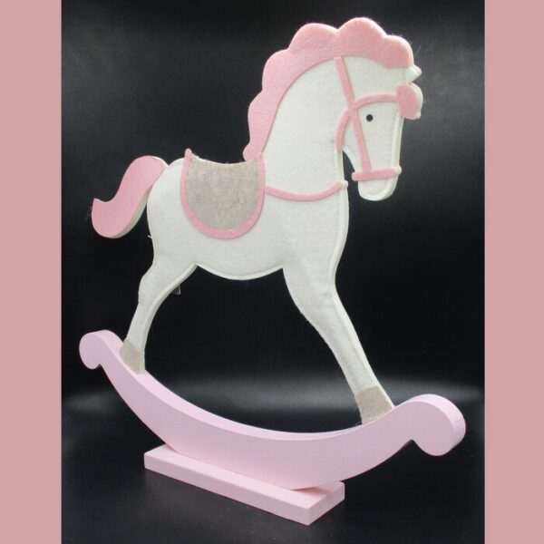 CAVALLINO DONDOLO AZZ/ROSA FELTRO - immagine 2