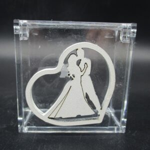 SCATOLA PLEXIGLASS CUORE SPOSI 