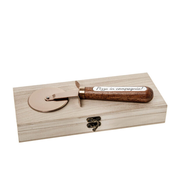 BRONZE TAGLIAPIZZA 20CM WOOD + BOX