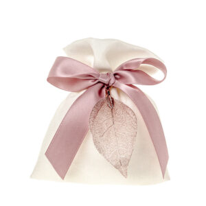 SACCHETTO BAG ROSA CON FOGLIA