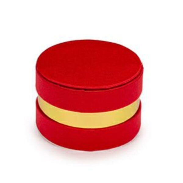 SCATOLINA TONDA IN TESSUTO ROSSO