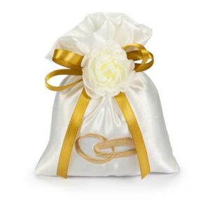 SACCHETTO ORO RASO FEDI RICAMATE