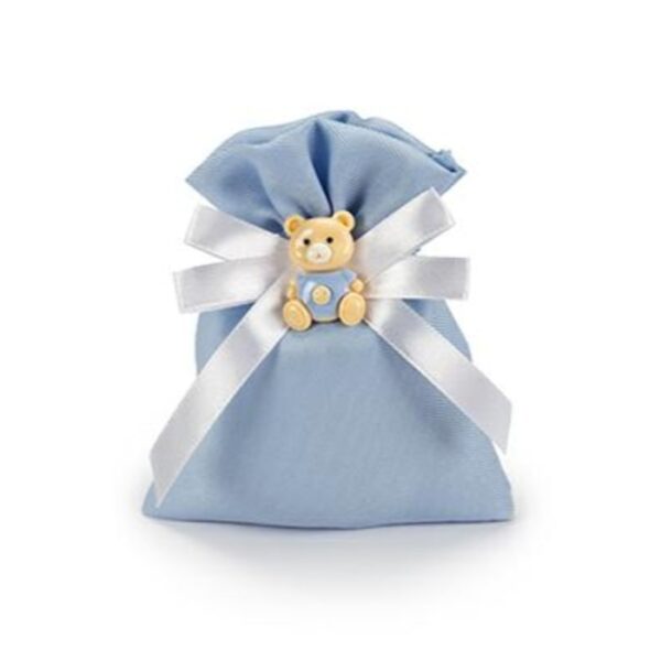 SACCHETTO COTONE CON ORSETTO E FIOCCO - immagine 2