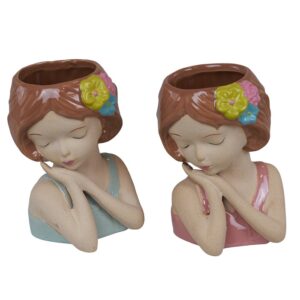VASO MEDIO RAGAZZA CON FIORI