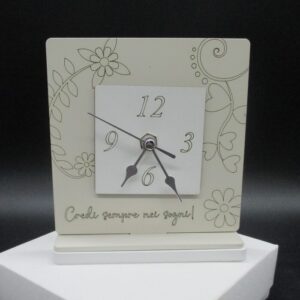 OROLOGIO QUADRATO FIORI SABBIA