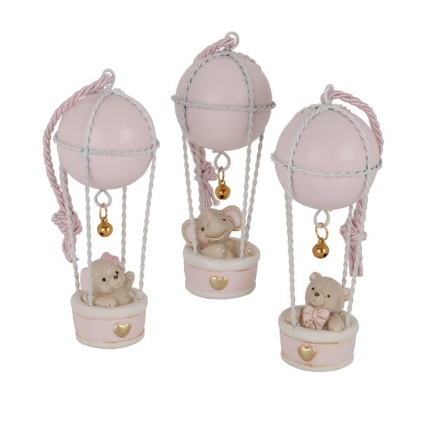  MONGOLFIERA ORSETTO CIELO/ROSA - immagine 2