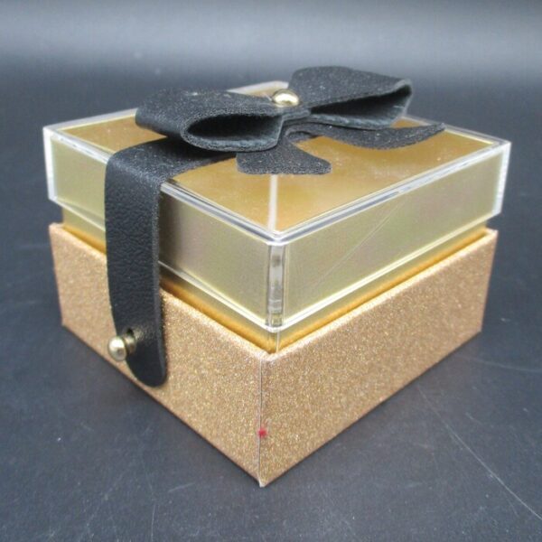 SCATOLA PICCOLA CARTONE E PLEXI AVORIO/CHAMPAGNE - immagine 2