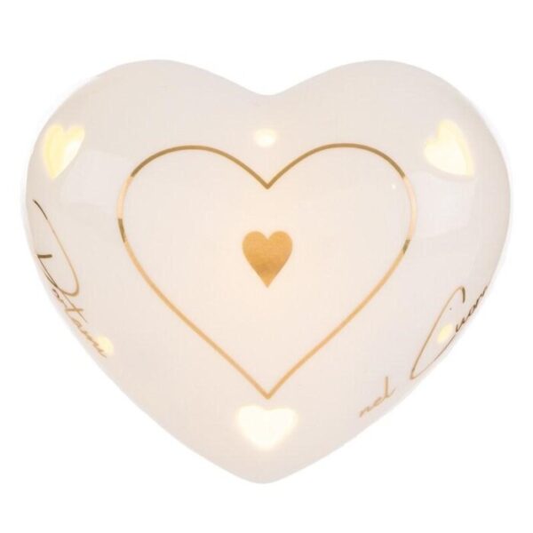 CUORE PORCELLANA LED BIANCO