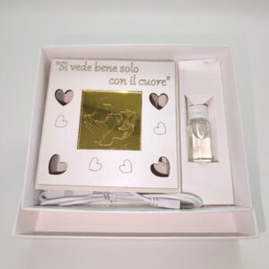 LAMPADA PROFUMATORE CUORI BACIO ORO